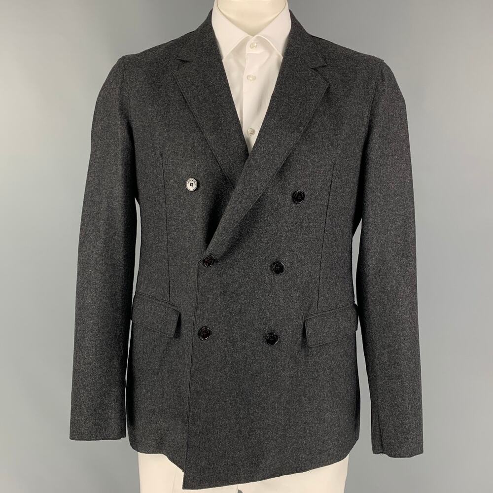 EMPORIO ARMANI Size 42 Charcoal Heather Wool Polyamide Sport Coat